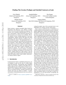 Finding The Greedy, Prodigal, and Suicidal Contracts at Scale