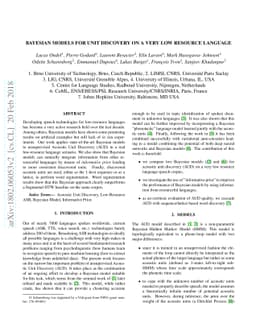 Bayesian Models for Unit Discovery on a Very Low Resource Language
