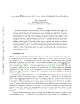 Learning Patterns for Detection with Multiscale Scan Statistics