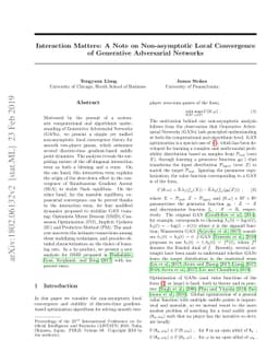 Interaction Matters: A Note on Non-asymptotic Local Convergence of
  Generative Adversarial Networks