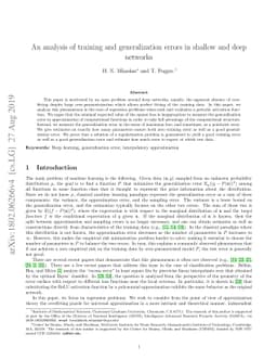 An analysis of training and generalization errors in shallow and deep
  networks