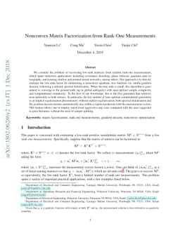 Nonconvex Matrix Factorization from Rank-One Measurements