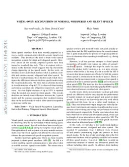 Visual-Only Recognition of Normal, Whispered and Silent Speech