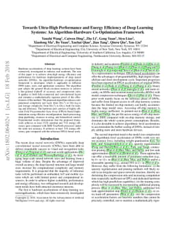 Towards Ultra-High Performance and Energy Efficiency of Deep Learning
  Systems: An Algorithm-Hardware Co-Optimization Framework