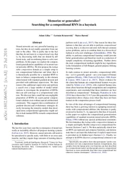 Memorize or generalize? Searching for a compositional RNN in a haystack
