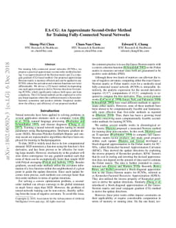 EA-CG: An Approximate Second-Order Method for Training Fully-Connected
  Neural Networks