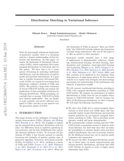 Distribution Matching in Variational Inference