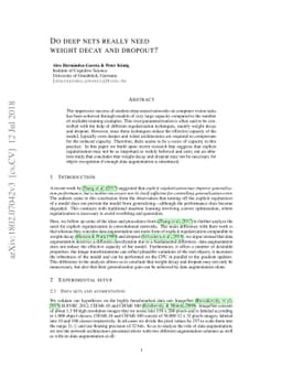 Do deep nets really need weight decay and dropout?