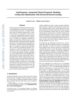 AutoPrognosis: Automated Clinical Prognostic Modeling via Bayesian
  Optimization with Structured Kernel Learning