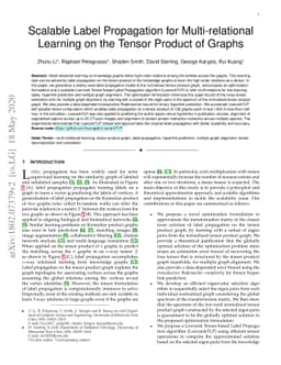 Scalable Label Propagation for Multi-relational Learning on the Tensor
  Product of Graphs