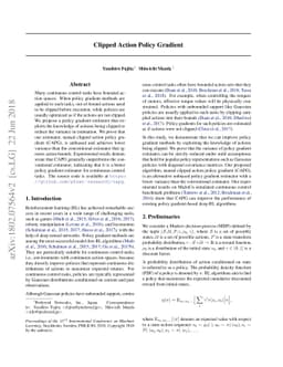 Clipped Action Policy Gradient