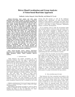 Driver Hand Localization and Grasp Analysis: A Vision-based Real-time
  Approach