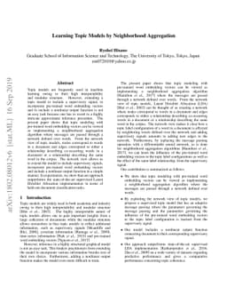 Learning Topic Models by Neighborhood Aggregation