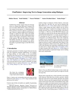 ChatPainter: Improving Text to Image Generation using Dialogue