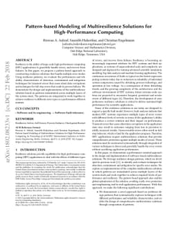 Pattern-based Modeling of Multiresilience Solutions for High-Performance
  Computing