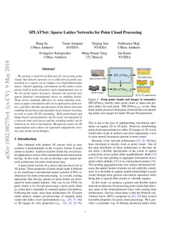 SPLATNet: Sparse Lattice Networks for Point Cloud Processing