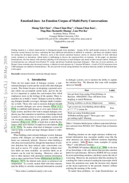 EmotionLines: An Emotion Corpus of Multi-Party Conversations