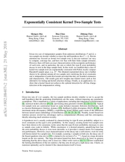 Exponentially Consistent Kernel Two-Sample Tests