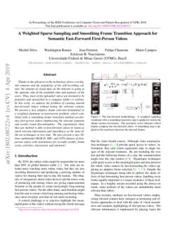 A Weighted Sparse Sampling and Smoothing Frame Transition Approach for
  Semantic Fast-Forward First-Person Videos