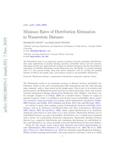 Minimax Distribution Estimation in Wasserstein Distance