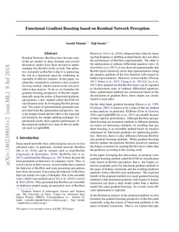 Functional Gradient Boosting based on Residual Network Perception