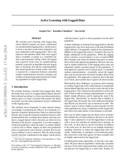 Active Learning with Logged Data