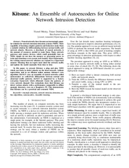 Kitsune: An Ensemble of Autoencoders for Online Network Intrusion
  Detection