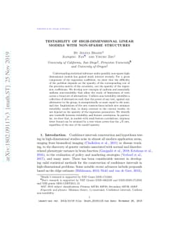 Testability of high-dimensional linear models with non-sparse structures