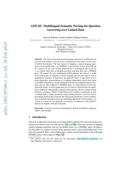 AMUSE: Multilingual Semantic Parsing for Question Answering over Linked
  Data