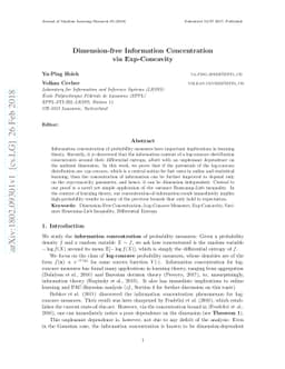 Dimension-free Information Concentration via Exp-Concavity
