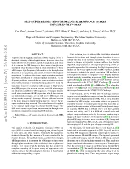 Self Super-Resolution for Magnetic Resonance Images using Deep Networks
