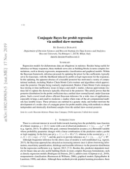 Conjugate Bayes for probit regression via unified skew-normal
  distributions