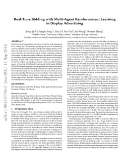 Real-Time Bidding with Multi-Agent Reinforcement Learning in Display
  Advertising