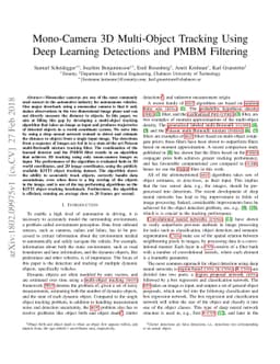 Mono-Camera 3D Multi-Object Tracking Using Deep Learning Detections and
  PMBM Filtering
