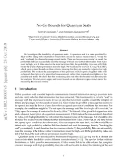 No-Go Bounds for Quantum Seals