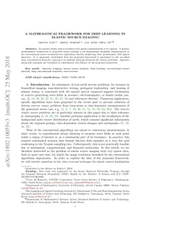 A Mathematical Framework for Deep Learning in Elastic Source Imaging