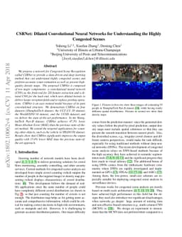 CSRNet: Dilated Convolutional Neural Networks for Understanding the
  Highly Congested Scenes