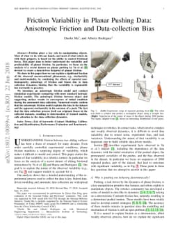 Friction Variability in Planar Pushing Data: Anisotropic Friction and
  Data-collection Bias