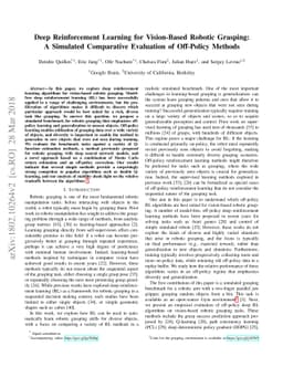 Deep Reinforcement Learning for Vision-Based Robotic Grasping: A
  Simulated Comparative Evaluation of Off-Policy Methods