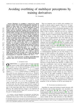 Avoiding overfitting of multilayer perceptrons by training derivatives