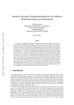 Stochastic Dynamic Programming Heuristics for Influence
  Maximization-Revenue Optimization