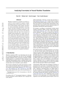 Analyzing Uncertainty in Neural Machine Translation