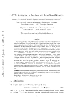NETT: Solving Inverse Problems with Deep Neural Networks