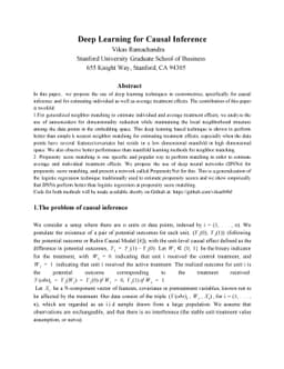 Deep Learning for Causal Inference