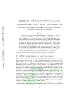 Multimode: An R Package for Mode Assessment
