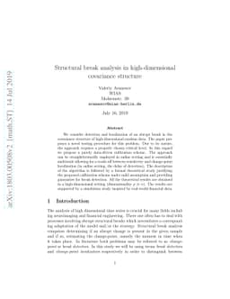 Structural break analysis in high-dimensional covariance structure