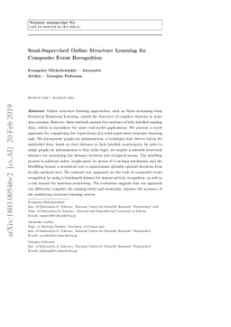 Semi-Supervised Online Structure Learning for Composite Event
  Recognition