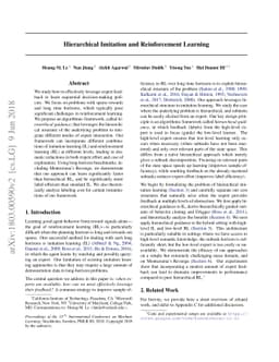 Hierarchical Imitation and Reinforcement Learning