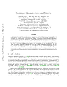 Evolutionary Generative Adversarial Networks