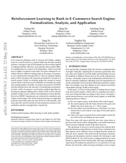 Reinforcement Learning to Rank in E-Commerce Search Engine:
  Formalization, Analysis, and Application